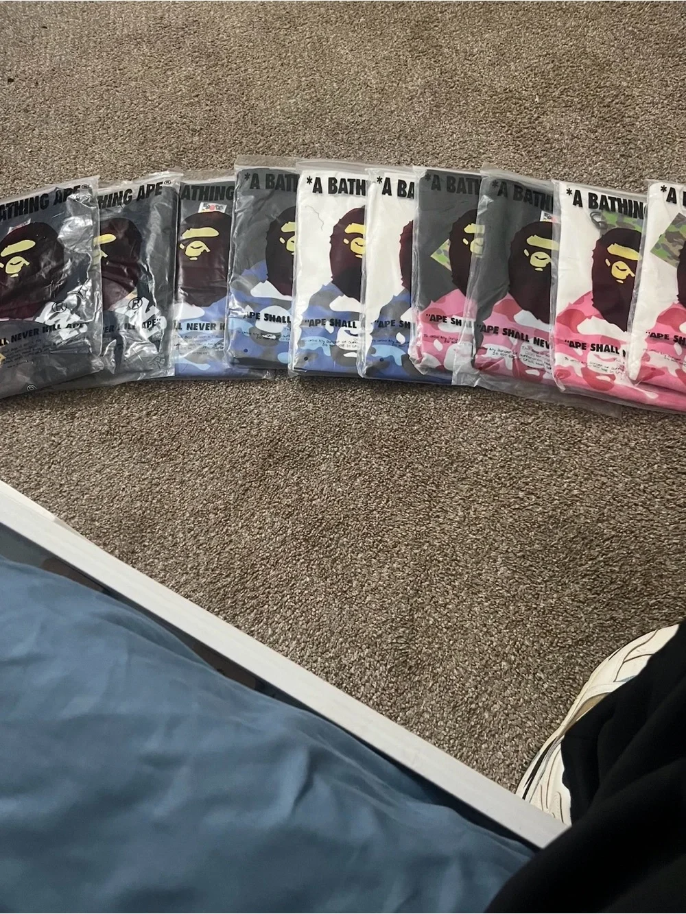 Bape Graphic Tee Pack — Black, Blue, White, Pink